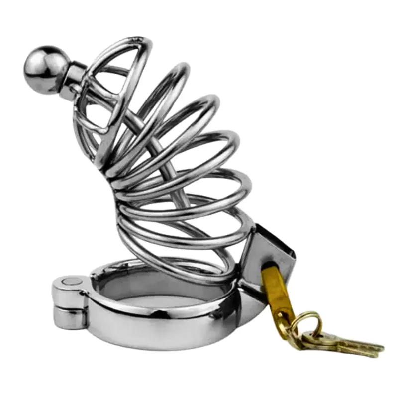 Void Lock Prime Advanced Stainless Chastity Cage with Hollow Urethral Insert - Master