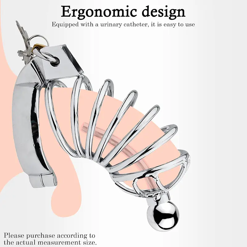 Void Lock Prime Advanced Stainless Chastity Cage with Hollow Urethral Insert - Master