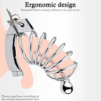 Void Lock Prime Advanced Stainless Chastity Cage with Hollow Urethral Insert - Master