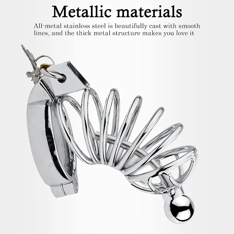 Void Lock Prime Advanced Stainless Chastity Cage with Hollow Urethral Insert - Master