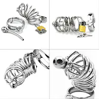 Void Lock Prime Advanced Stainless Chastity Cage with Hollow Urethral Insert - Master