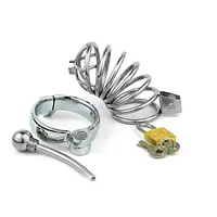 Void Lock Prime Advanced Stainless Chastity Cage with Hollow Urethral Insert - Master