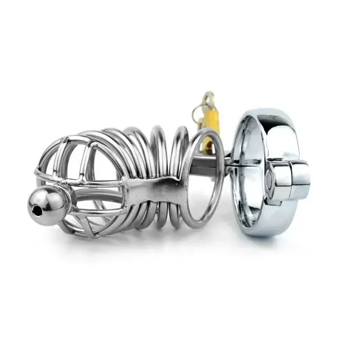 Void Lock Prime Advanced Stainless Chastity Cage with Hollow Urethral Insert - Master