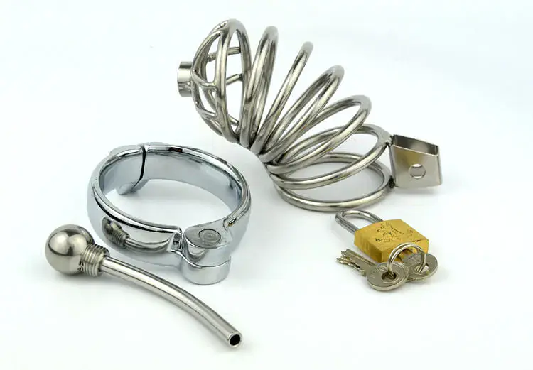 Void Lock Prime Advanced Stainless Chastity Cage with Hollow Urethral Insert - Master
