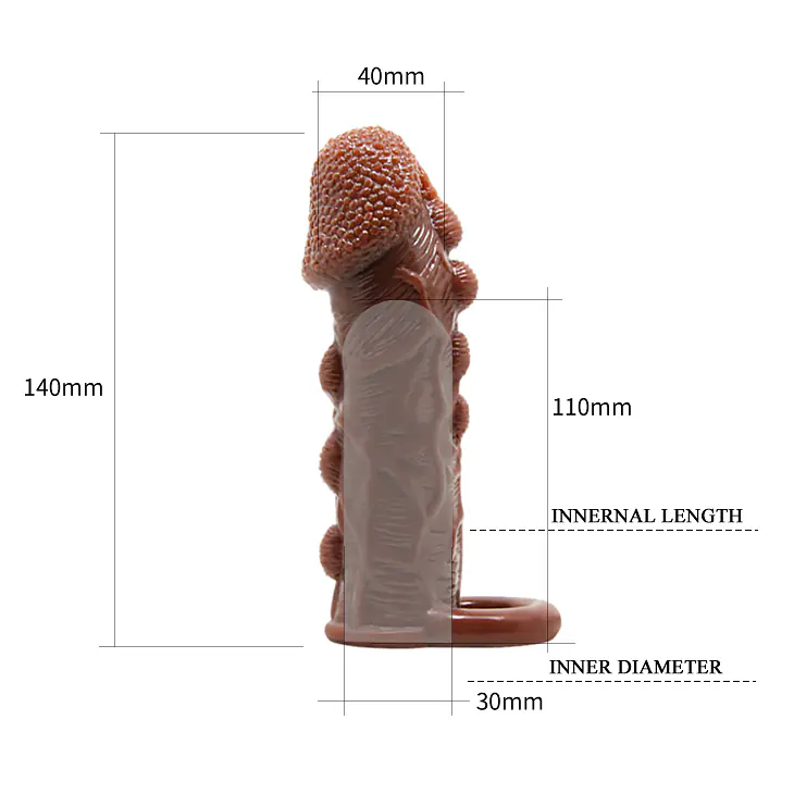 Balie Intensity Brown Studded Penis Sleeve – 5.5 Inches - Master