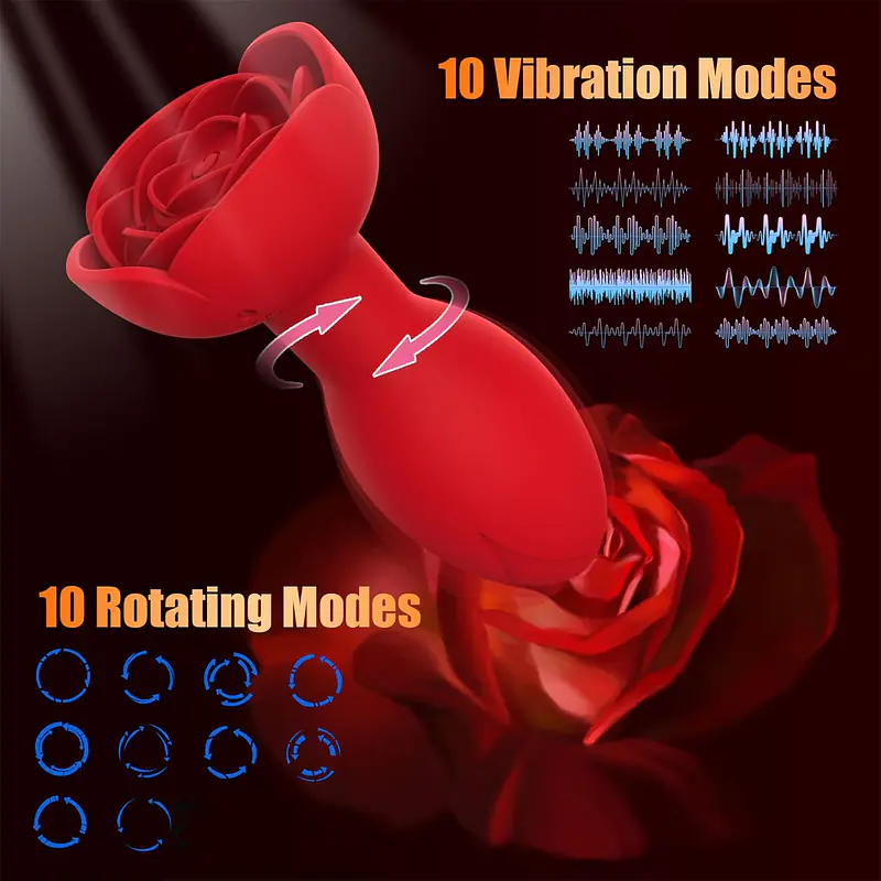 Blossom Vibe 10 Vibrating & Rotating Modes Butt Plug with Remote Control - Master