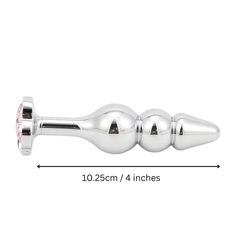 Club Gem Three-Bead Metal Butt Plug - Master