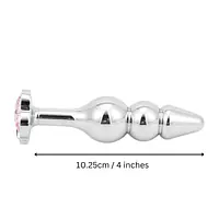Club Gem Three-Bead Metal Butt Plug - Master