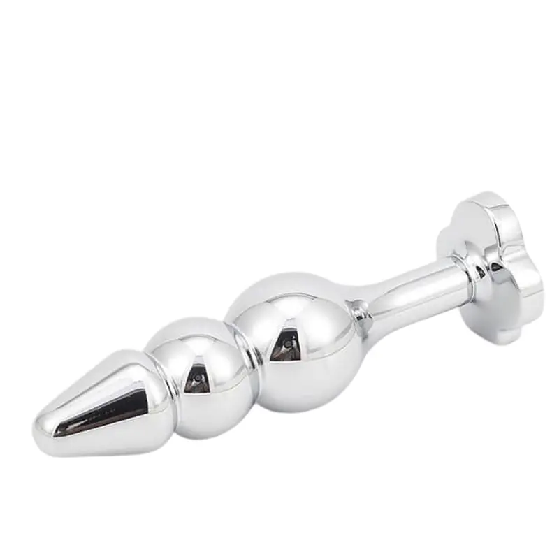 Club Gem Three-Bead Metal Butt Plug - Master