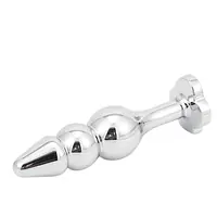 Club Gem Three-Bead Metal Butt Plug - Master