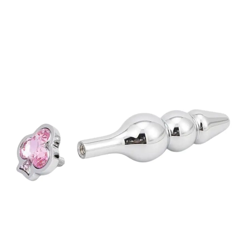 Club Gem Three-Bead Metal Butt Plug - Master