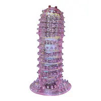 Silicone Crystal Reusable Condom  for Men with Dotted Texture and Free Lubricant Pack of 2 - Master