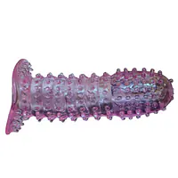 Silicone Crystal Reusable Condom  for Men with Dotted Texture and Free Lubricant Pack of 2 - Master