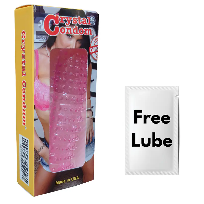 Silicone Crystal Reusable Condom  for Men with Dotted Texture and Free Lubricant Pack of 2 - Master