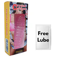 Silicone Crystal Reusable Condom  for Men with Dotted Texture and Free Lubricant Pack of 2 - Master