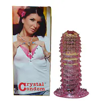 Silicone Crystal Reusable Condom  for Men with Dotted Texture and Free Lubricant Pack of 2 - Master