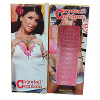 Silicone Crystal Reusable Condom  for Men with Dotted Texture and Free Lubricant Pack of 2 - Master