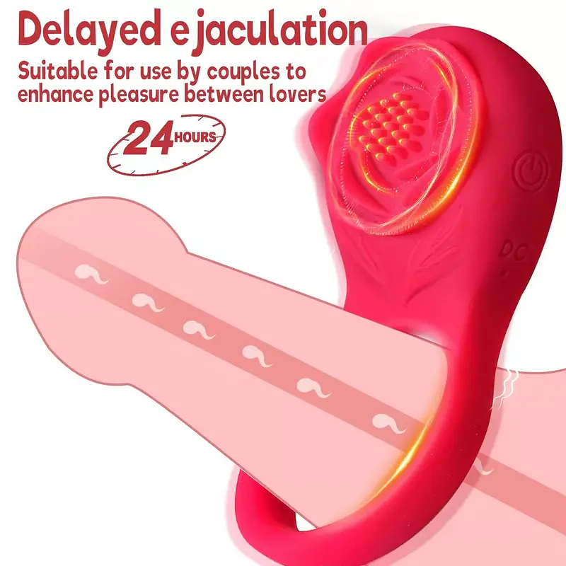 Red Vibe App-Controlled Ejaculation Delay & Nipple and Clit Stimulator Vibrating Ring - Master