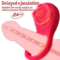 Red Vibe App-Controlled Ejaculation Delay & Nipple and Clit Stimulator Vibrating Ring - Master
