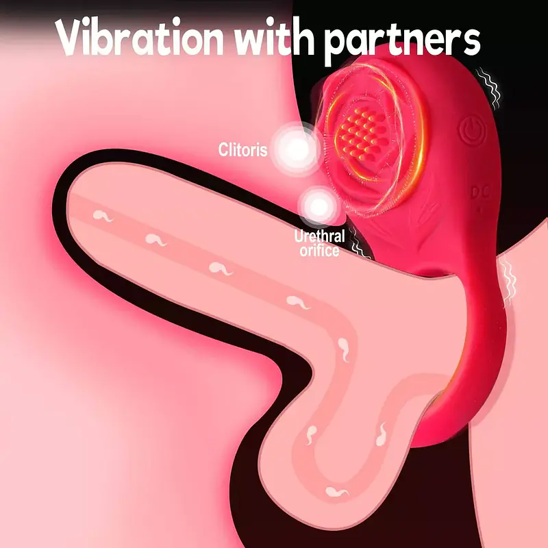 Red Vibe App-Controlled Ejaculation Delay & Nipple and Clit Stimulator Vibrating Ring - Master