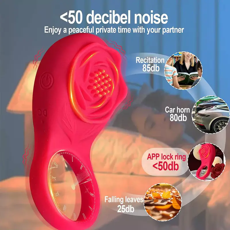 Red Vibe App-Controlled Ejaculation Delay & Nipple and Clit Stimulator Vibrating Ring - Master