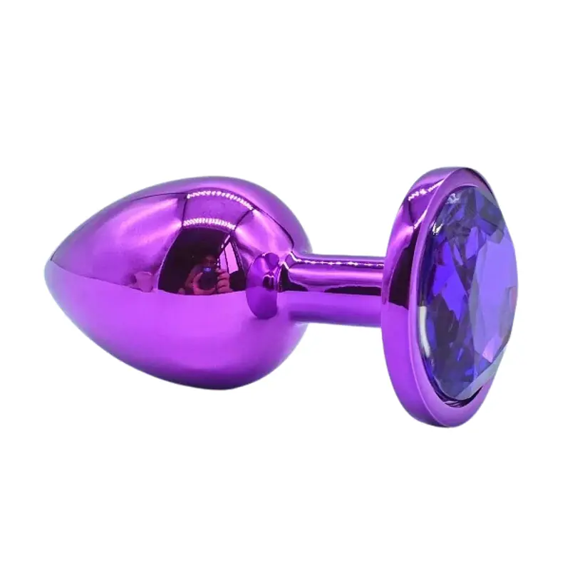 Purple Jewel Stainless Steel Butt Plug - Master