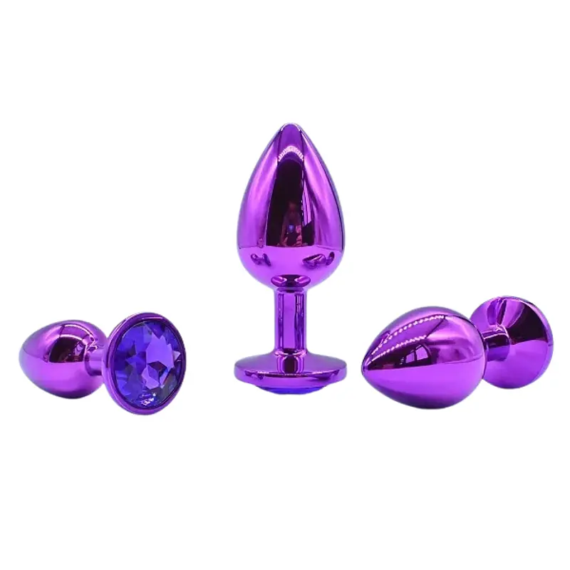 Purple Jewel Stainless Steel Butt Plug - Master