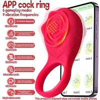 Red Vibe App-Controlled Ejaculation Delay & Nipple and Clit Stimulator Vibrating Ring - Master
