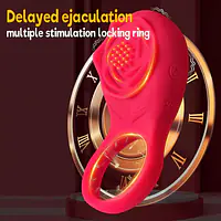 Red Vibe App-Controlled Ejaculation Delay & Nipple and Clit Stimulator Vibrating Ring - Master
