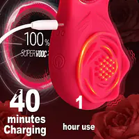 Red Vibe App-Controlled Ejaculation Delay & Nipple and Clit Stimulator Vibrating Ring - Master