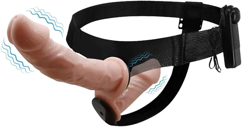 Duo Delight Vibrating Strap-On Double Dildo Vibrator for Couples - Master