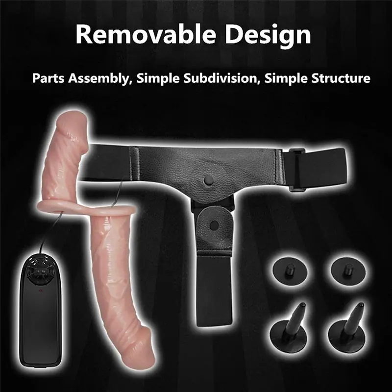 Duo Delight Vibrating Strap-On Double Dildo Vibrator for Couples - Master