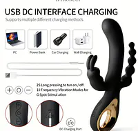 Tri Pleasure 3-in-1 Rabbit G-Spot Vibrator 10 modes - Master