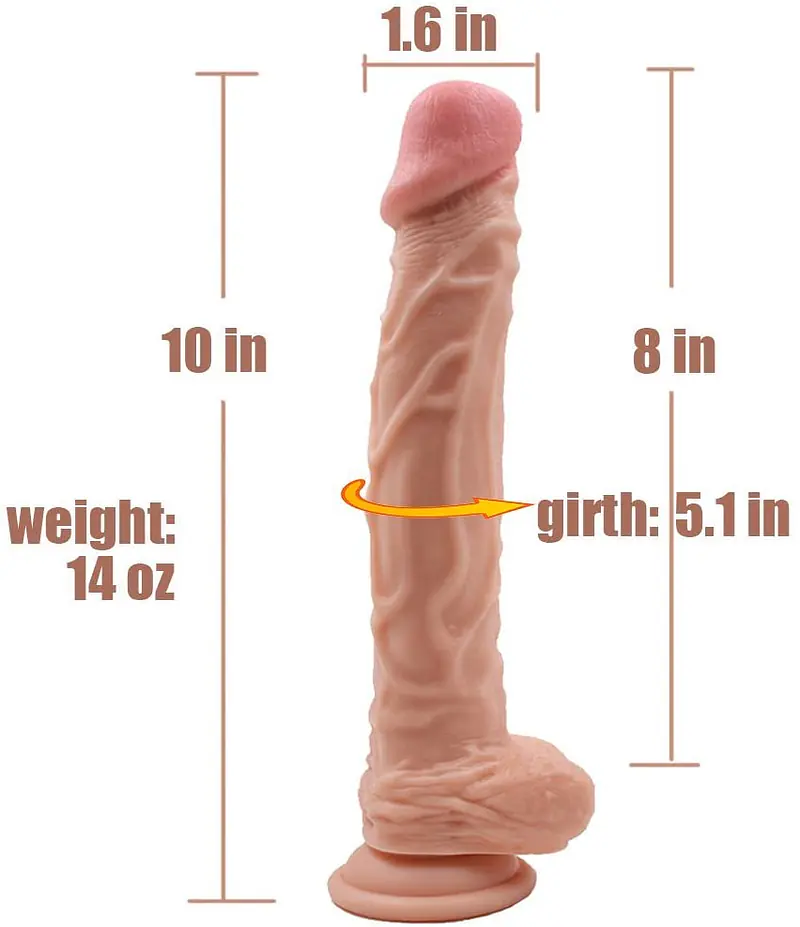 Mypleasure 10 inch Realistic Dildo With Suction cup Dong with balls - Master