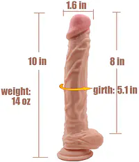 Mypleasure 10 inch Realistic Dildo With Suction cup Dong with balls - Master