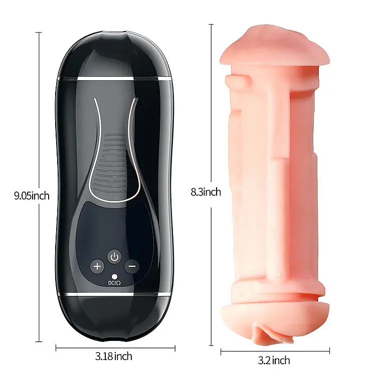 PleasureSync Dual Sensation Hands Free Vibrating Mouth & Vagina Masturbator with Girl Voice - Master