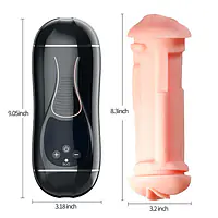 PleasureSync Dual Sensation Hands Free Vibrating Mouth & Vagina Masturbator with Girl Voice - Master