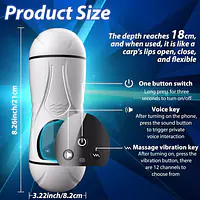 PleasureSync Dual Sensation Hands Free Vibrating Mouth & Vagina Masturbator with Girl Voice - Master