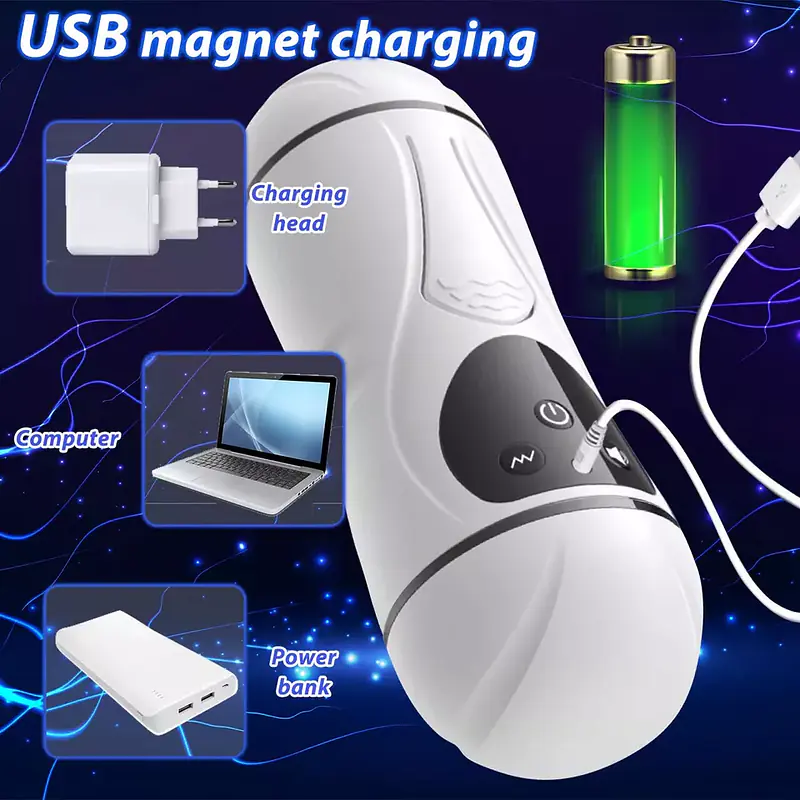 PleasureSync Dual Sensation Hands Free Vibrating Mouth & Vagina Masturbator with Girl Voice - Master