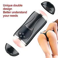 PleasureSync Dual Sensation Hands Free Vibrating Mouth & Vagina Masturbator with Girl Voice - Master