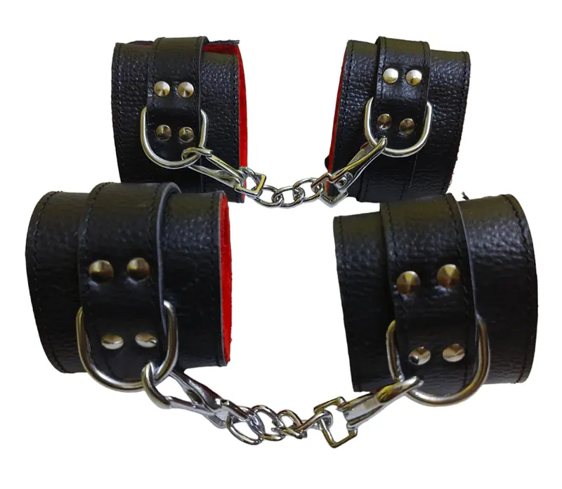 Midnight Leather Handcuff & Leg Cuff Set - Master