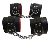 Midnight Leather Handcuff & Leg Cuff Set - Master