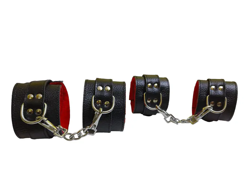 Midnight Leather Handcuff & Leg Cuff Set - Master