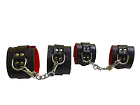 Midnight Leather Handcuff & Leg Cuff Set - Master