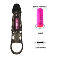 Pretty Love Vibrating Penis Sleeve Harrsion For Men (Black) - Master