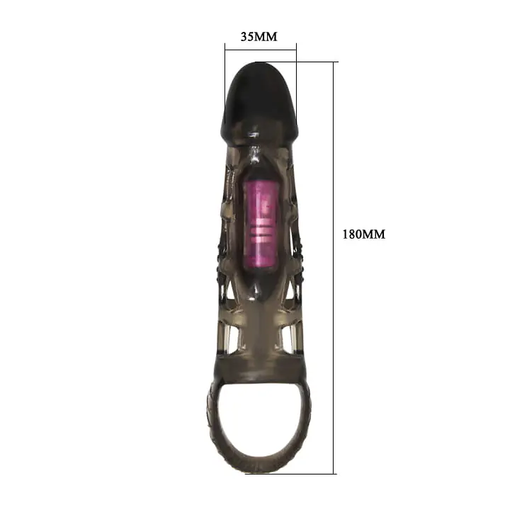 Pretty Love Vibrating Penis Sleeve Harrsion For Men (Black) - Master