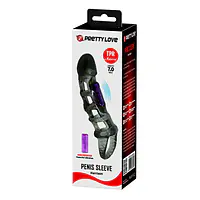 Pretty Love Vibrating Penis Sleeve Harrsion For Men (Black) - Master