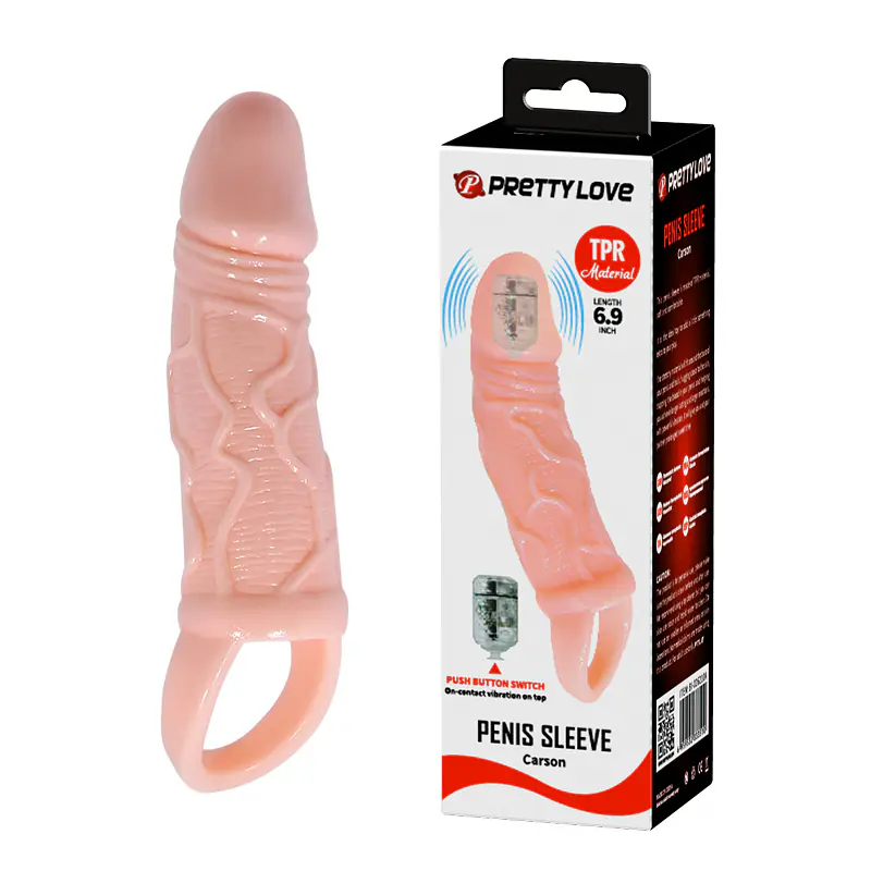 Pretty Love Vibrating Penis Extender Sleeve For Men - Master