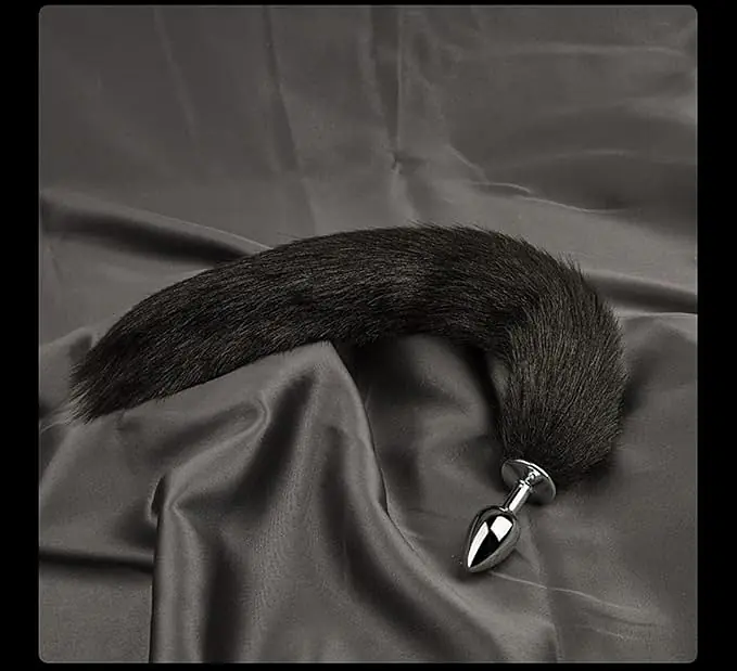 Foxy Kink Stainless Steel Butt Plug with Faux Fur Tail - Master