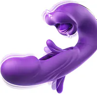 MyPleasure 3-in-1 G-Spot & Clitoris Stimulator with Tongue Biting Function – 5 Licks, 7 Vibrations, 7 Strokes - Master